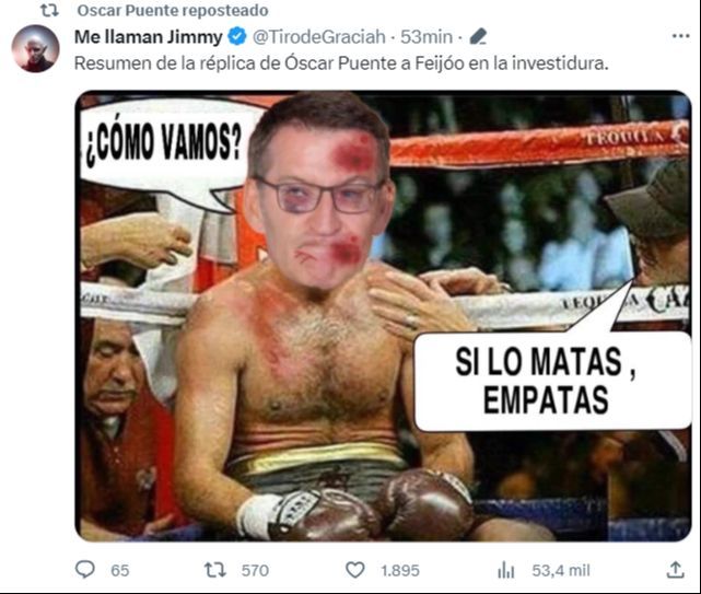 La polémica reacción de Óscar Puente a su intervención