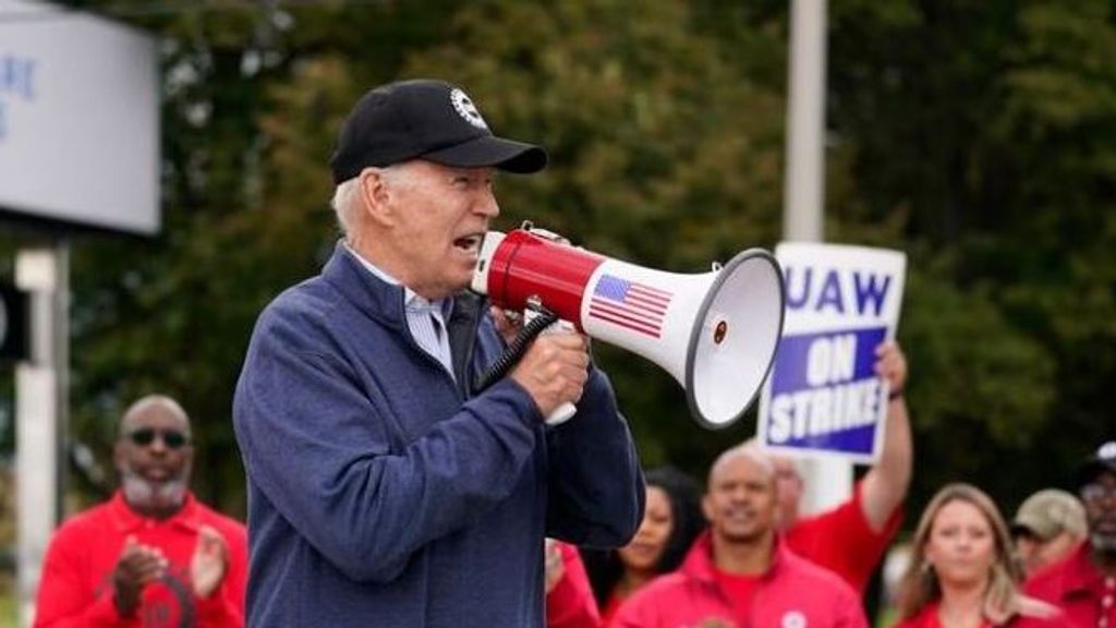 Joe Biden se une a la protesta del sindicato del automóvil contra los tres grandes fabricantes