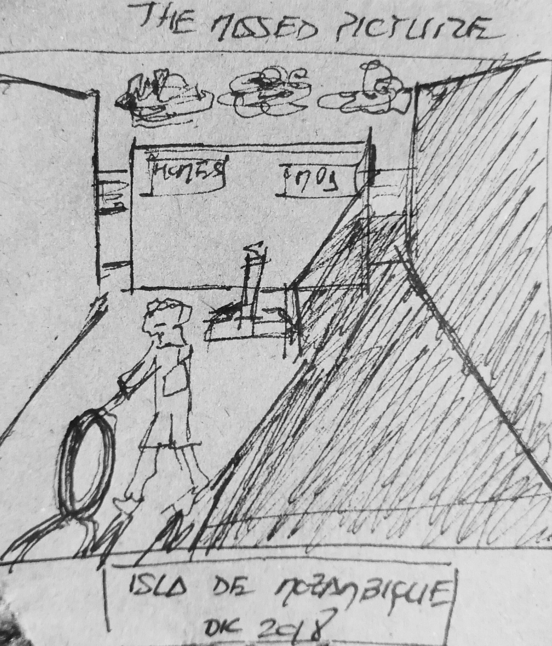 Dibujo que hizo en 2018 después de la perder la foto perfecta en la playa de Mozambique