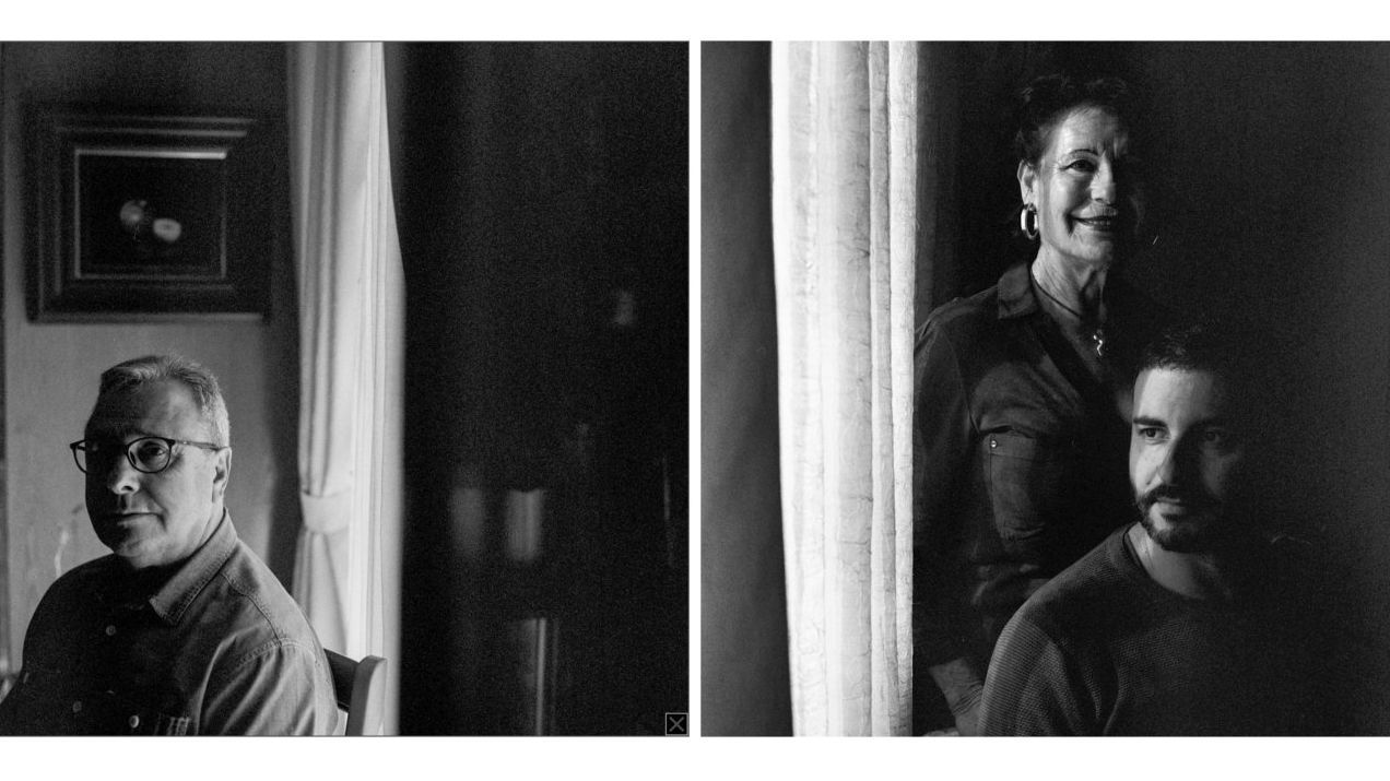 Díptico de sus padres y de su hermano perteneciente a la sesión que hizo en su casa de Getafe