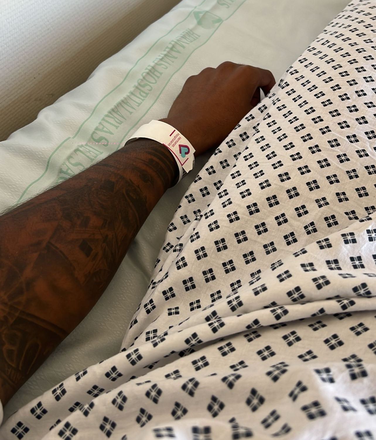 La primera foto de Yulen Pereira en el hospital