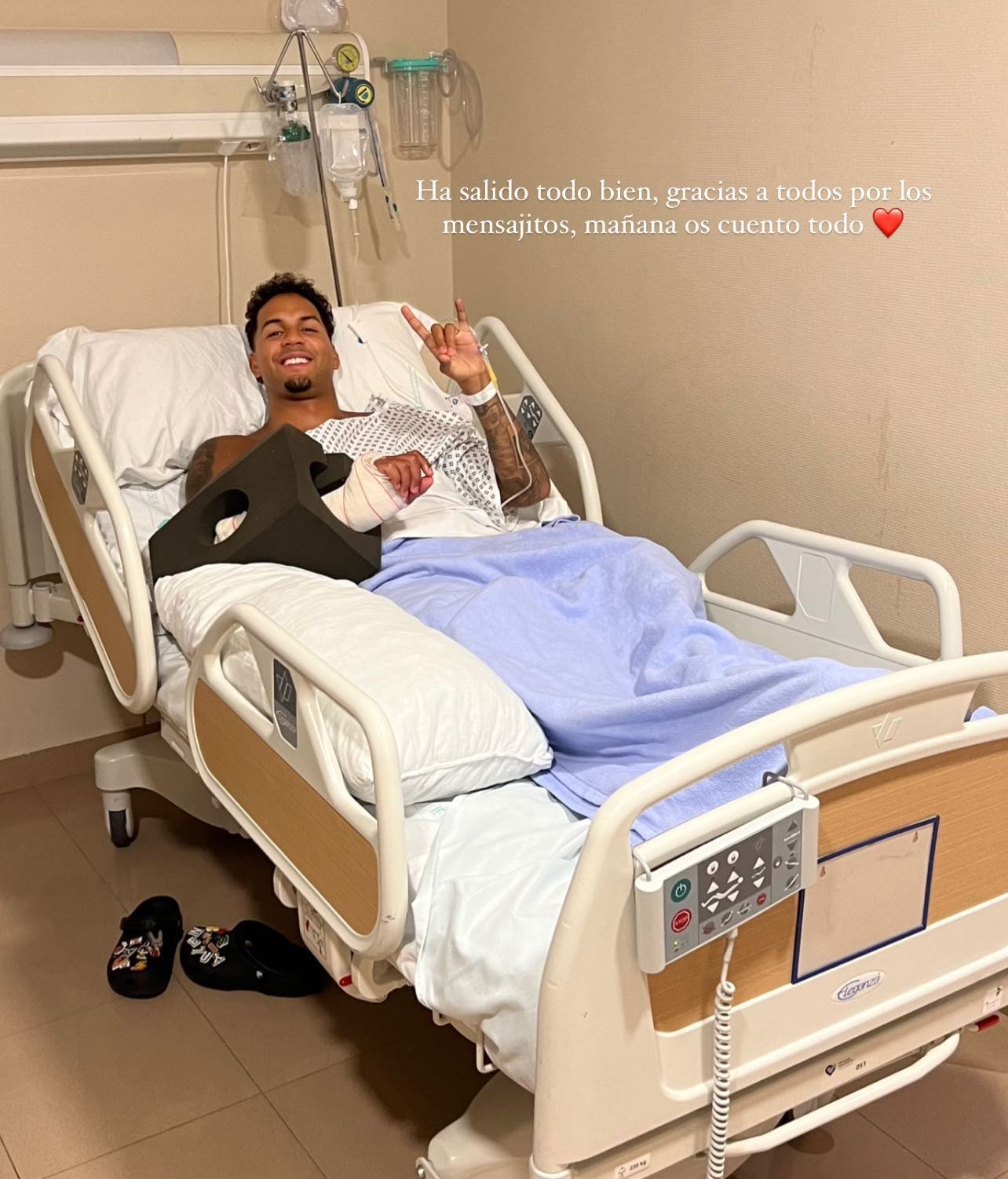 Yulen Pereira, en el hospital tras su paso por quirófano