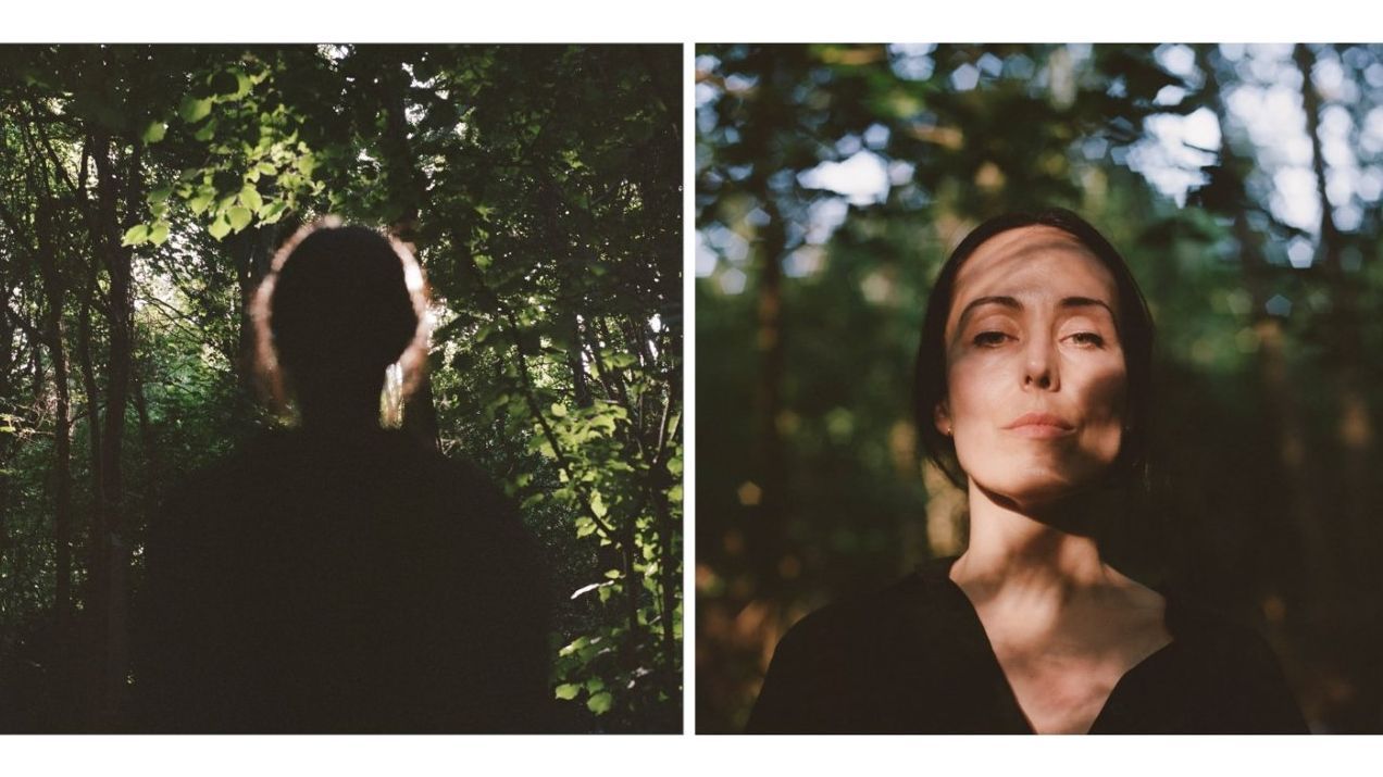 Díptico de Helena Vélez Olabarría en al sesión de fotos del cementerio 