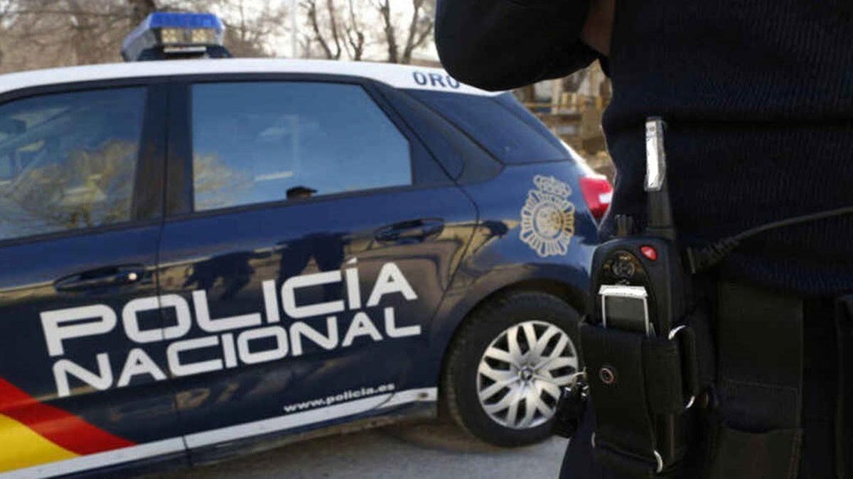 Archivo - Imagen de archivo de un agente y un coche patrulla de la Policía Nacional