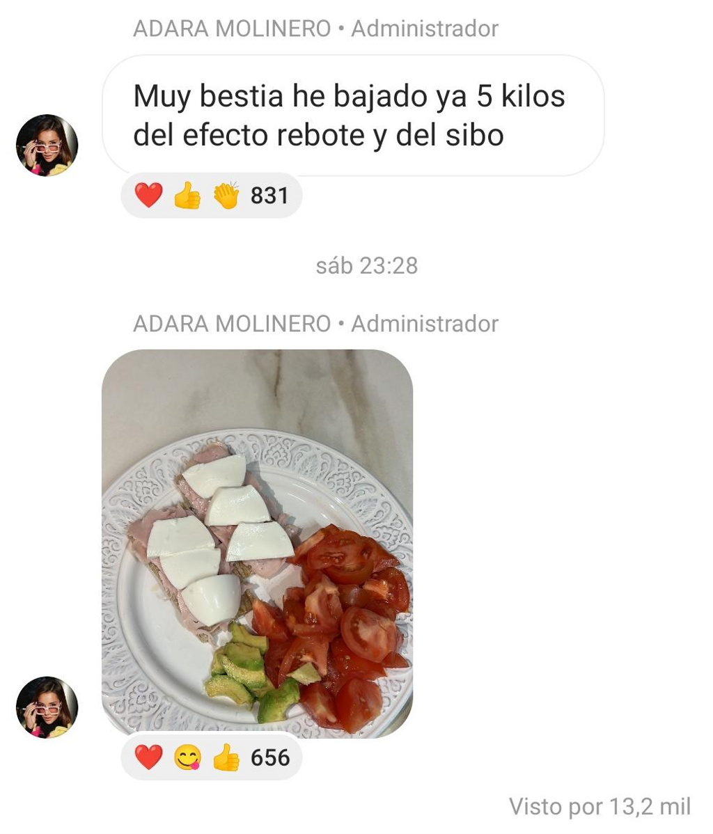 Adara Molinero habla de su dieta y de su pérdida de peso