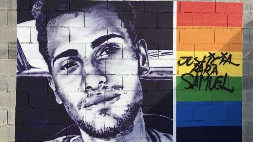 Un mural en recuerdo del joven Samuel Luiz.
