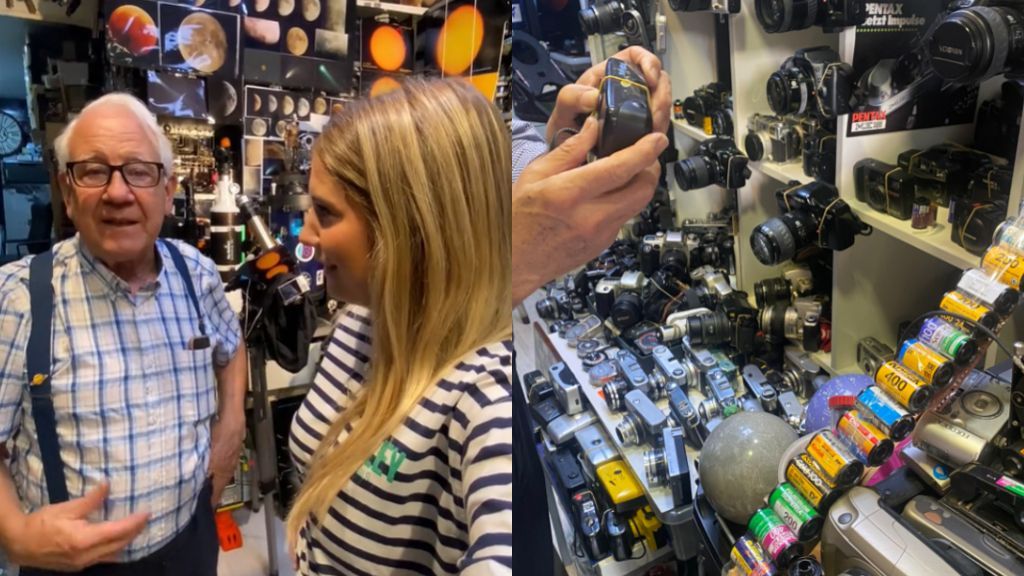 Antonio y María en la tienda de fotografía