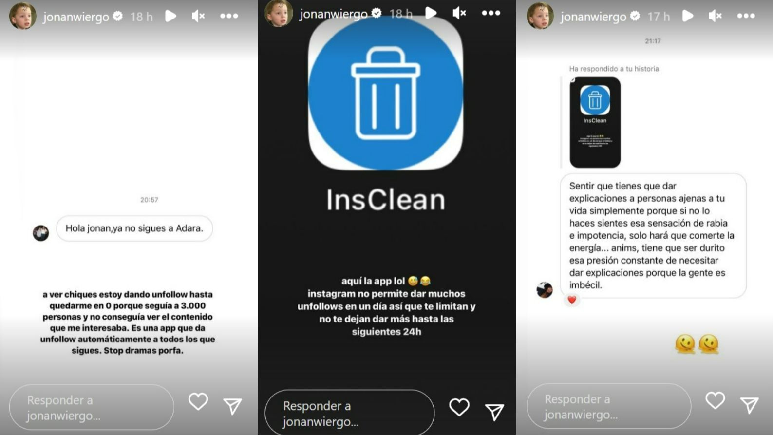 Jonan aclara por qué dejó de seguir a Adara