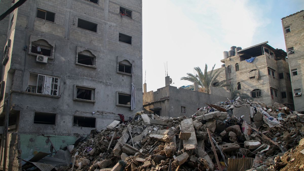 Imagen de un edificio derruido tras el ataque de Hamás en Israel