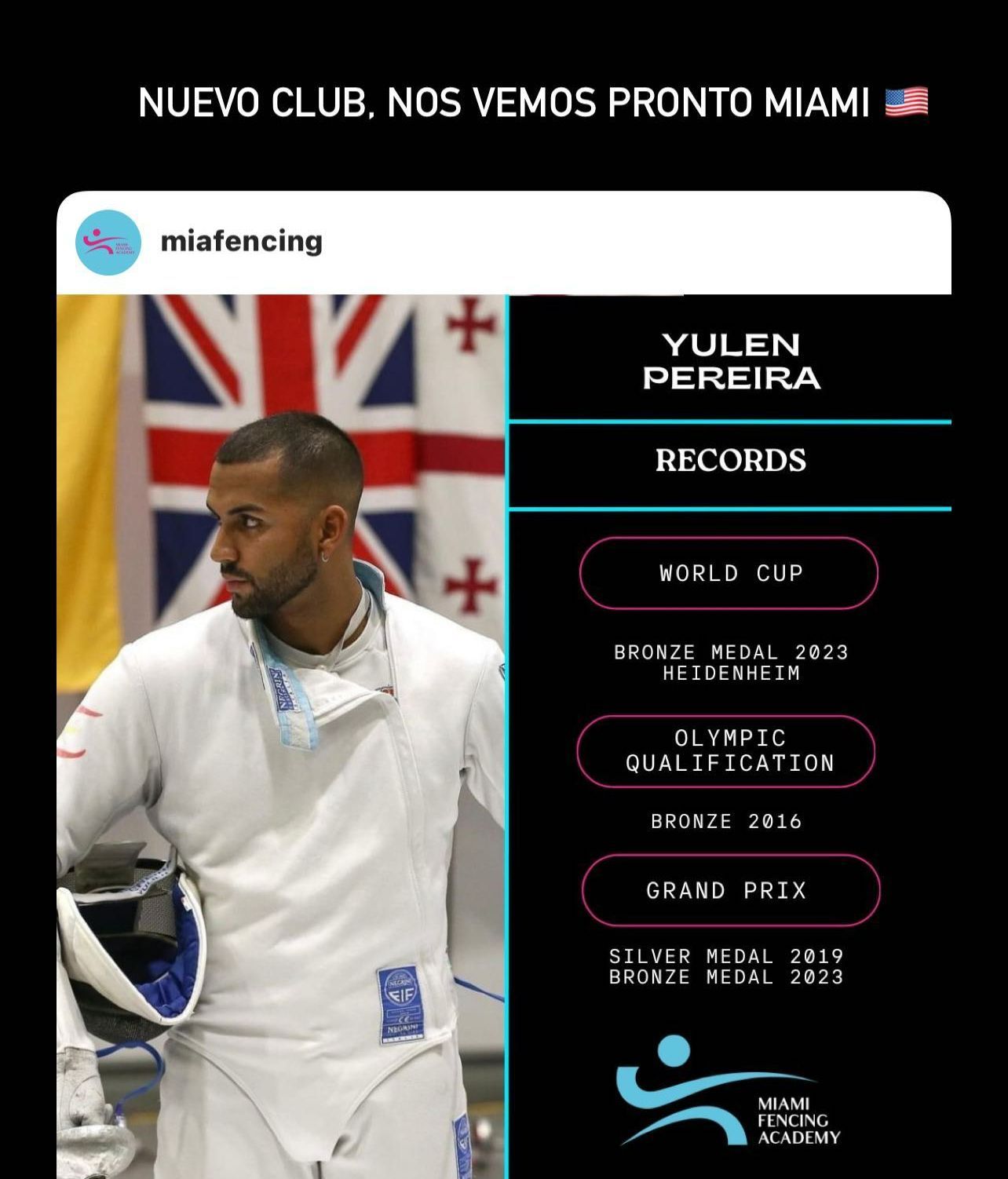 Yulen Pereira se marcha a Miami para ser instructor en una academia