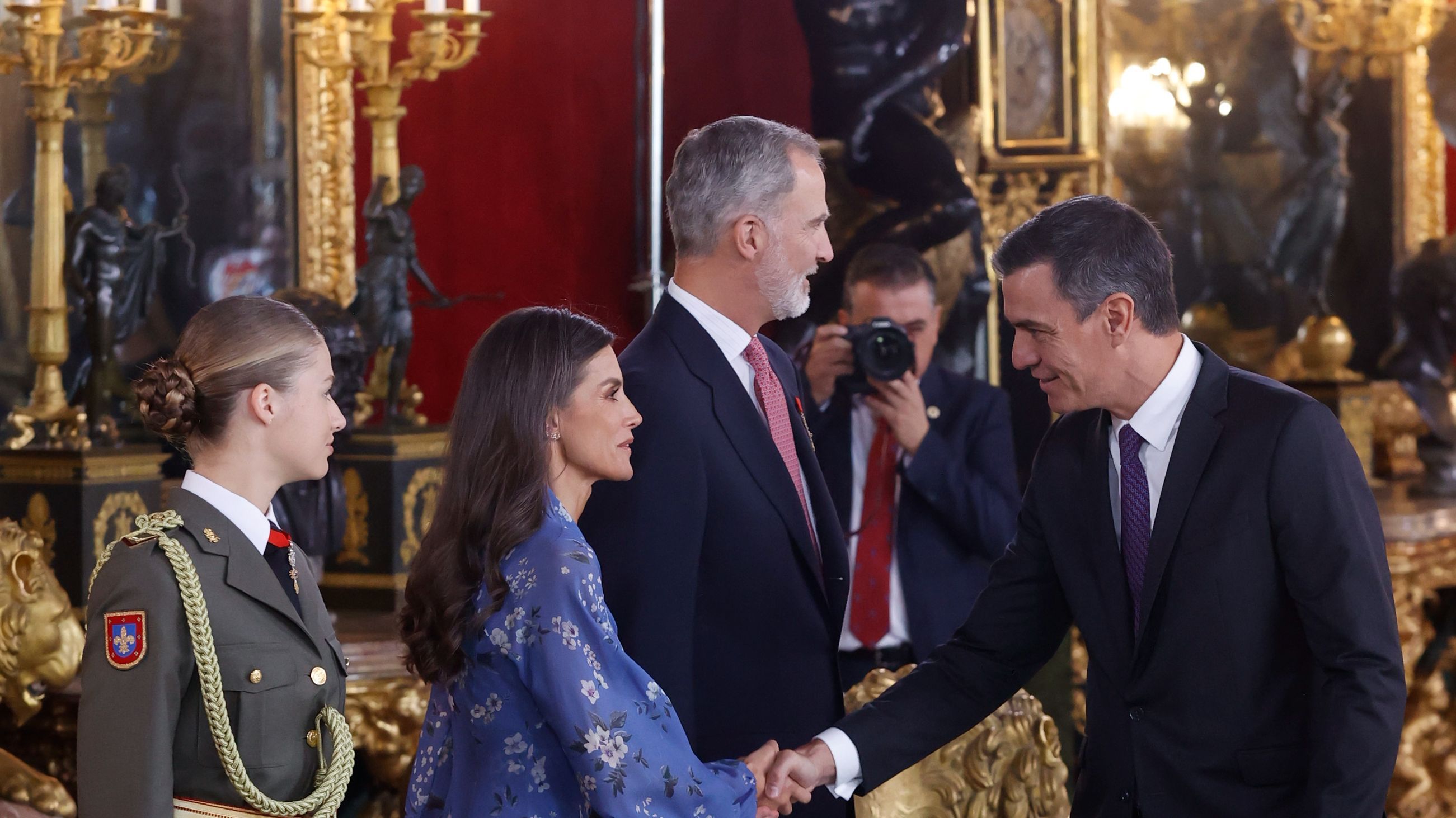La recepción de los reyes de España y la princesa Leonor en el Palacio Real de Madrid