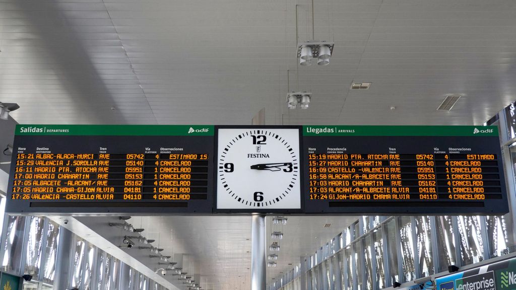 Suspendidos todos los trenes de alta velocidad de hoy entre Madrid y la Comunidad Valenciana