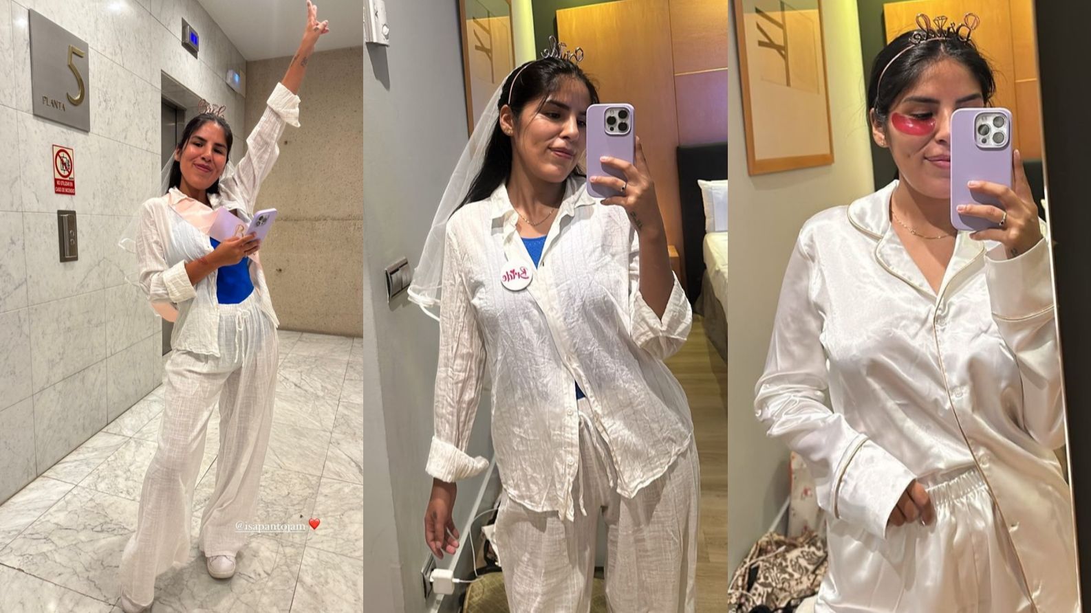 Isa Pantoja, vestida de blanco, en su noche antes de casarse con Asraf