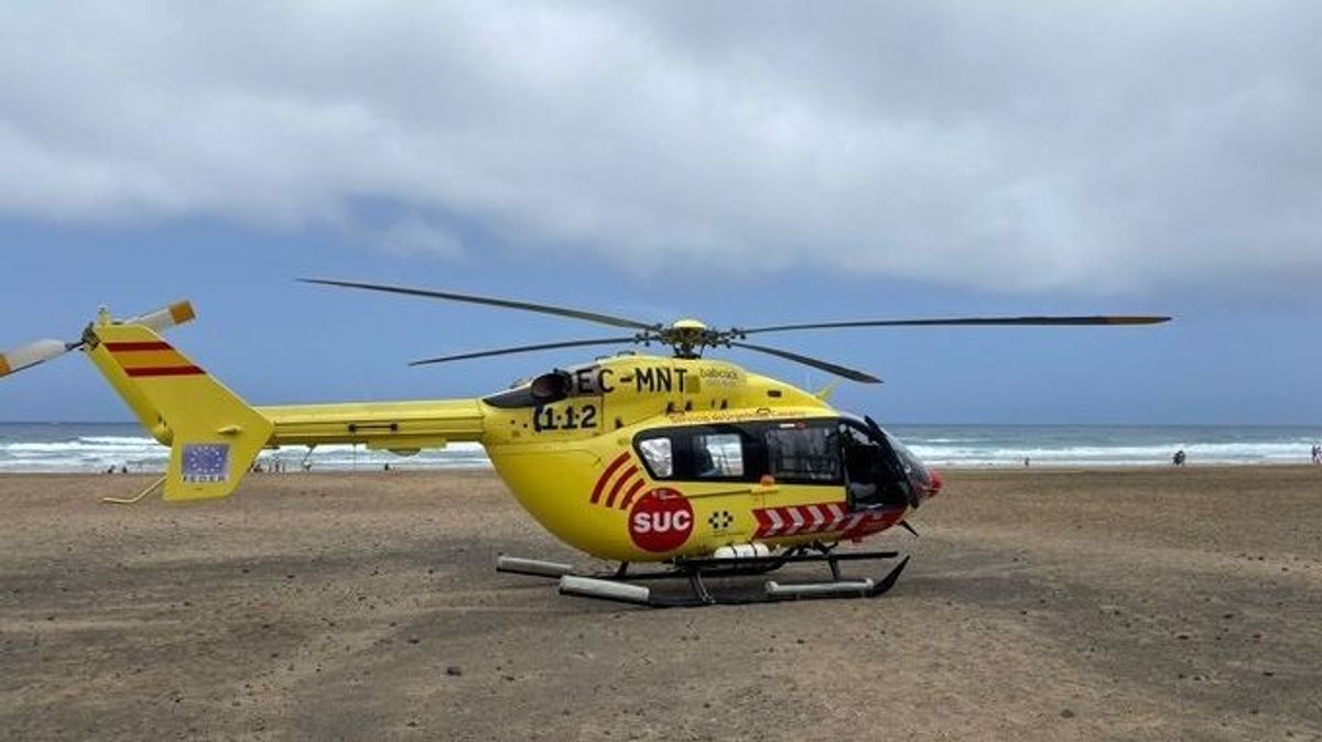 Un helicoptero de 112 Canarias
