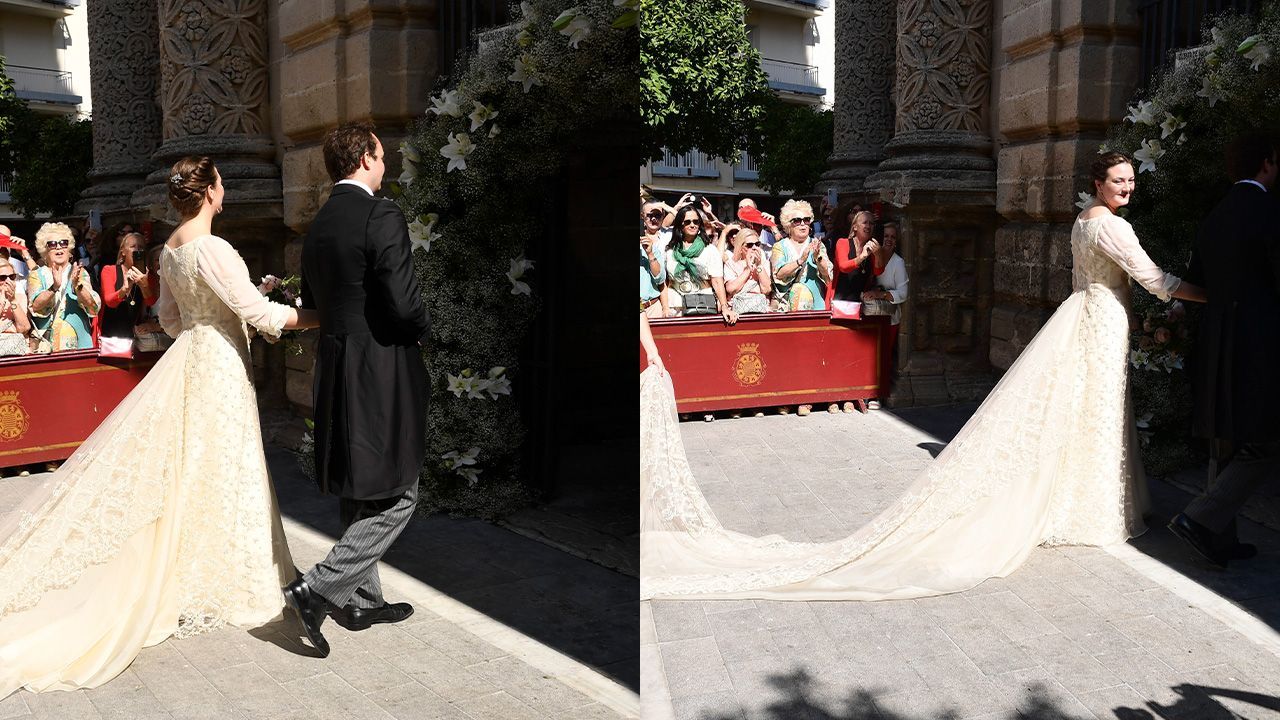 El vestido de novia de Victoria de Hohenlohe, duquesa de Medinaceli, al  detalle