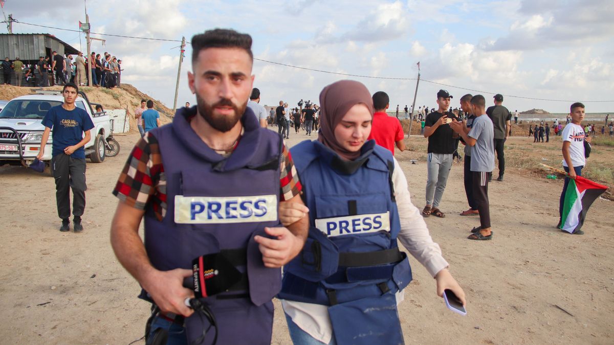 Periodistas en la Franja de Gaza