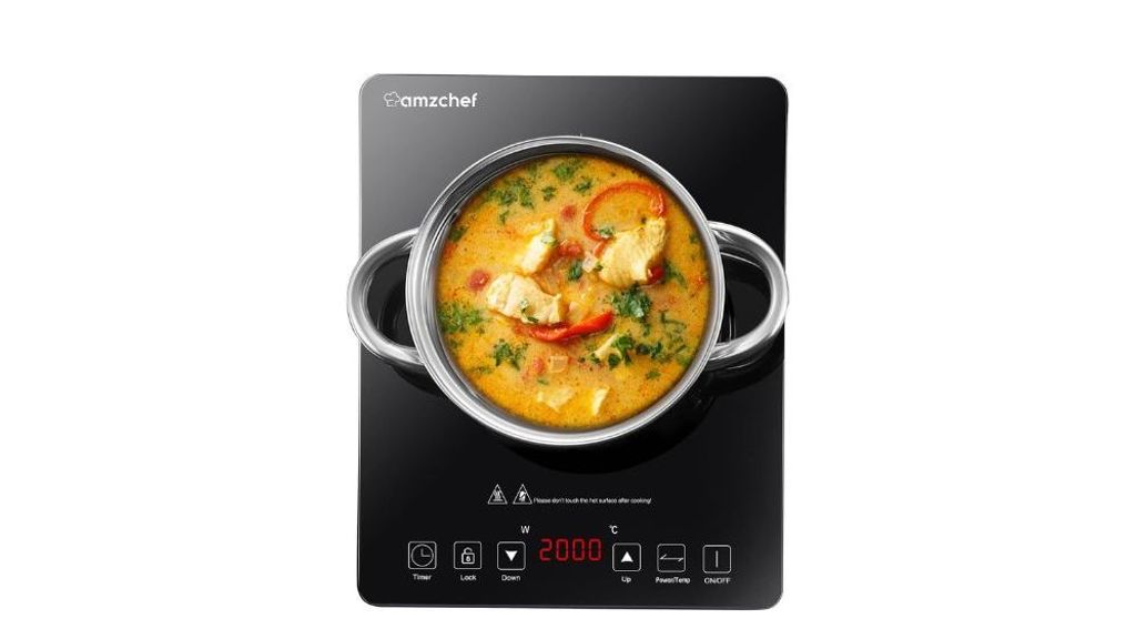 AMZCHEF Placa Inducción Portatil, Placa de inducción de 2000 W con 10  Niveles de Potencia, 10 Niveles de Temperatura, Control por Sensor Táctil,  Bloqueo de Seguridad : : Hogar y cocina