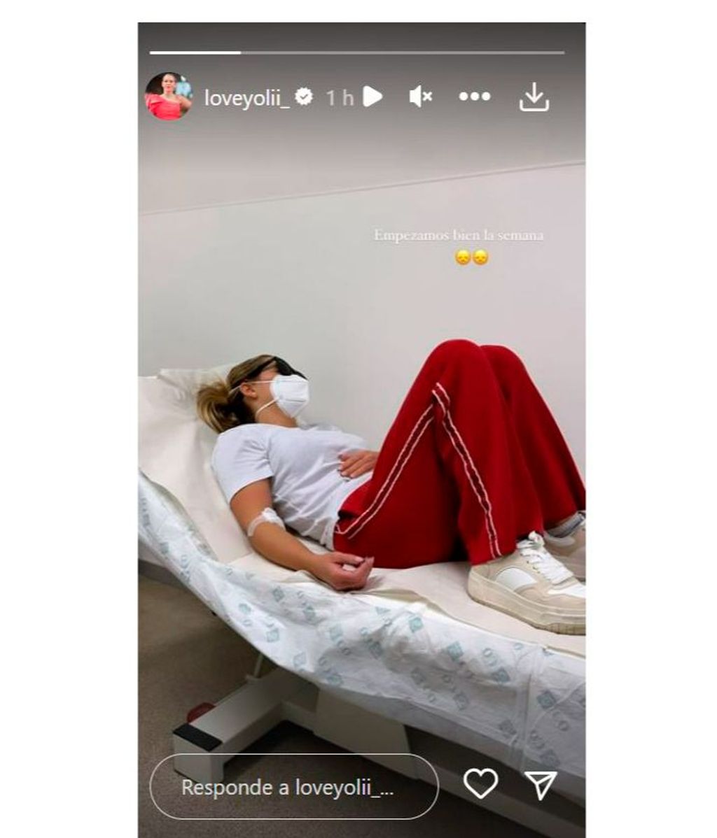 Yoli preocupa a sus seguidores con una imagen desde el hospital