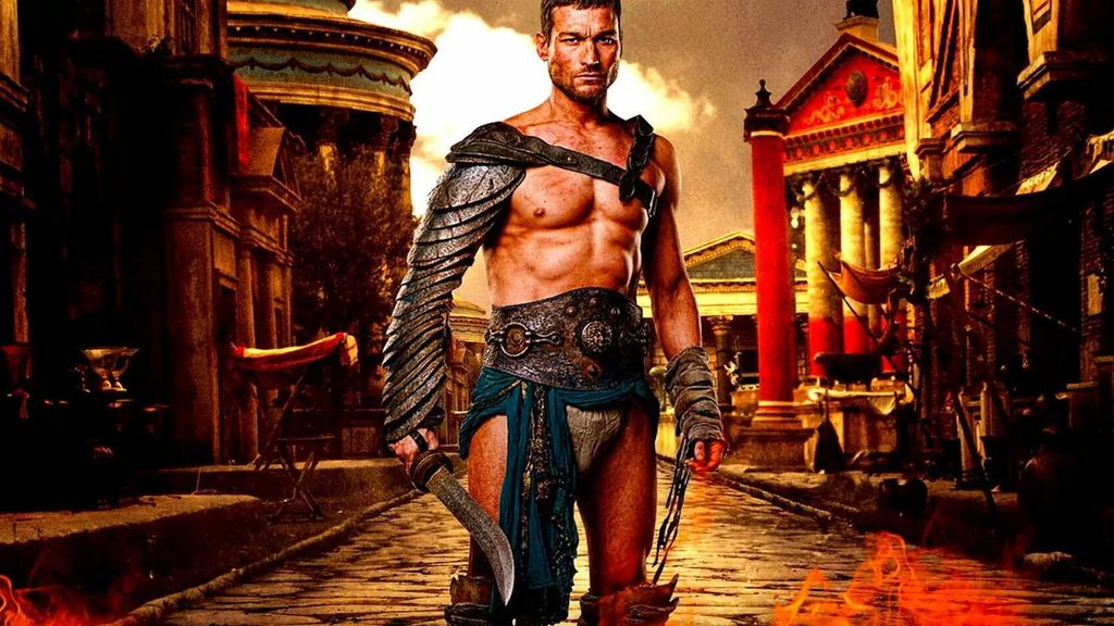 Fotograma de 'Spartcus': gladiadores en un registro casi gore no apto para espectadores sensibles a la sangre.