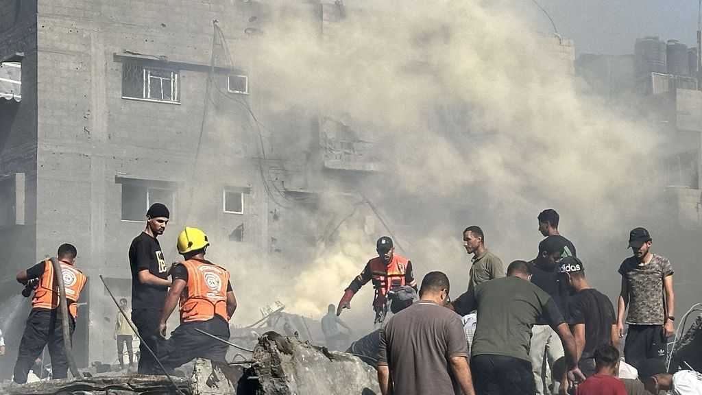 Hospital del centro de Gaza, bombardeado este martes