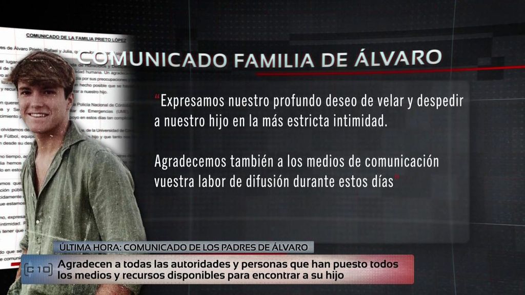 El comunicado de la familia de Álvaro Prieto: "Expresamos nuestro deseo de velar y despedir a nuestro hijo en la intimidad"