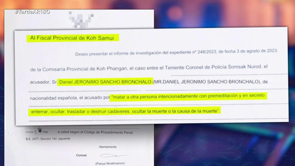 Exclusiva | El informe policial del caso de Daniel Sancho: la policía cree que hubo "premeditación"