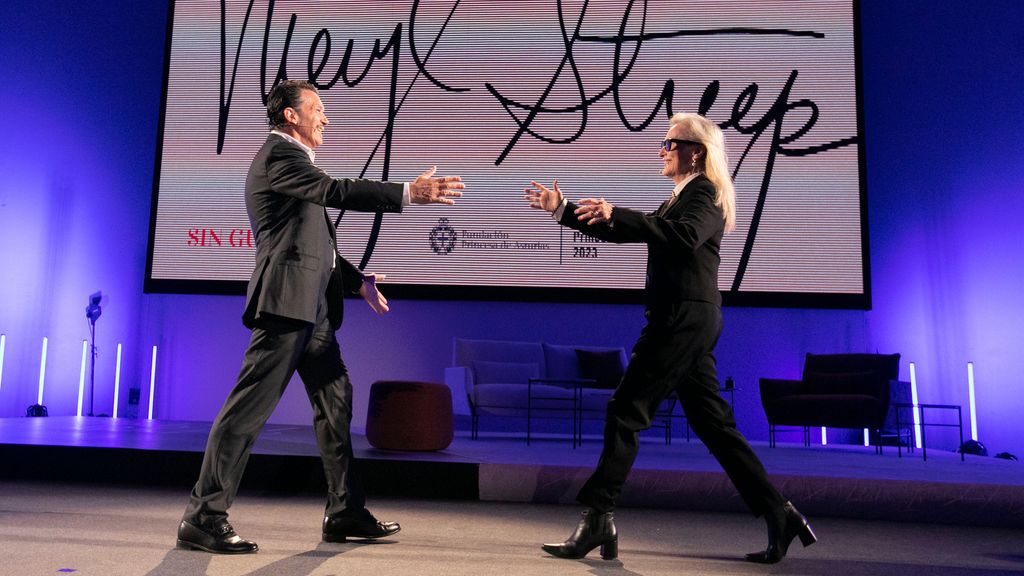 Maryl Streep se confiesa con Antonio Banderas en Oviedo antes de los Premios Princesa de Asturias 2023