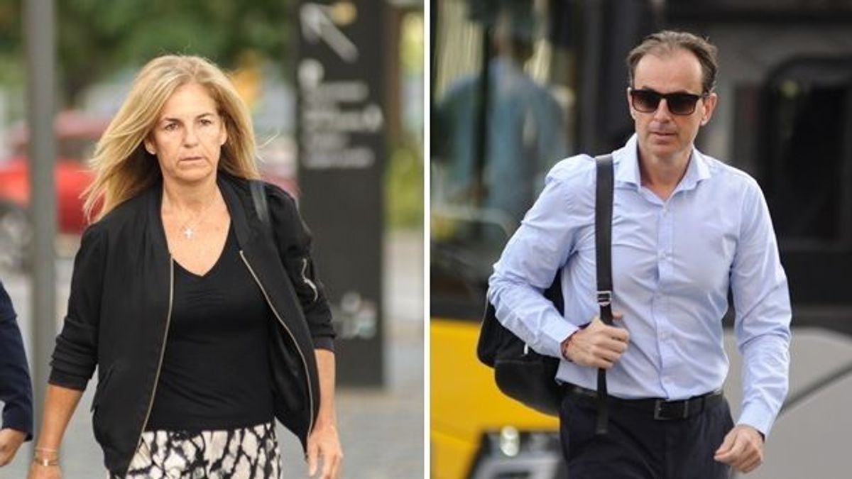 Arantxa Sánchez Vicario y Josep Santacana a su llegada al Juzgado Penal 25 de Barcelona