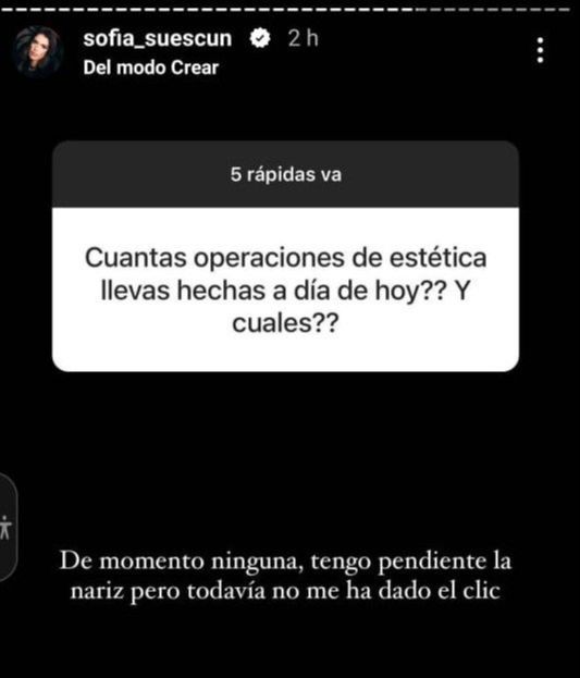 Sofía Suescun hablaba hace unos meses de su complejo de nariz