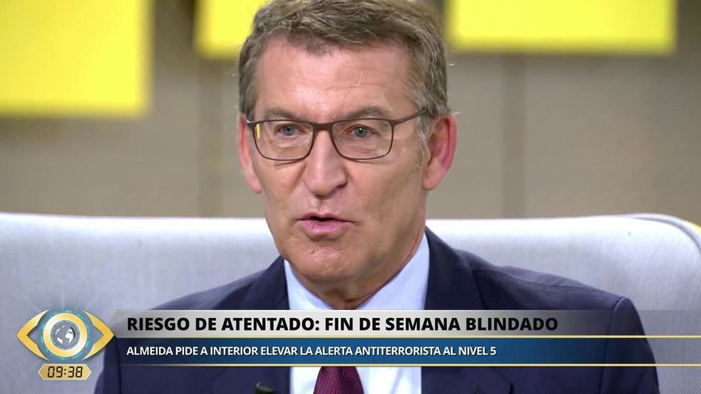 Núñez Feijóo, sobre el riesgo de atentado terrorista