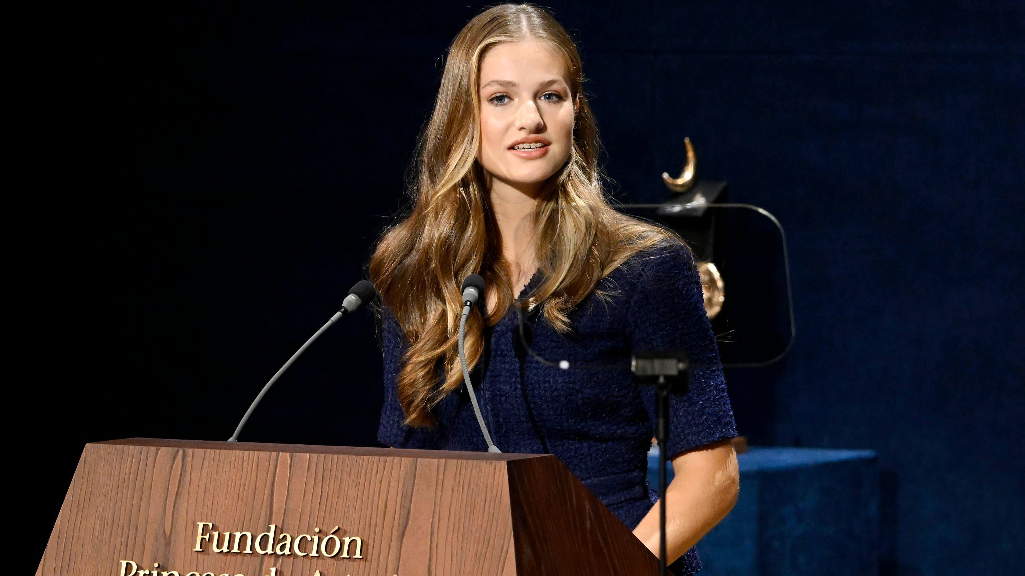 La heredera al trono, durante su discurso en los Princesa de Asturias 2023