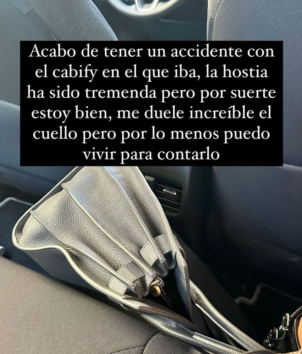 Violeta Mangriñán sufre un accidente en la carretera