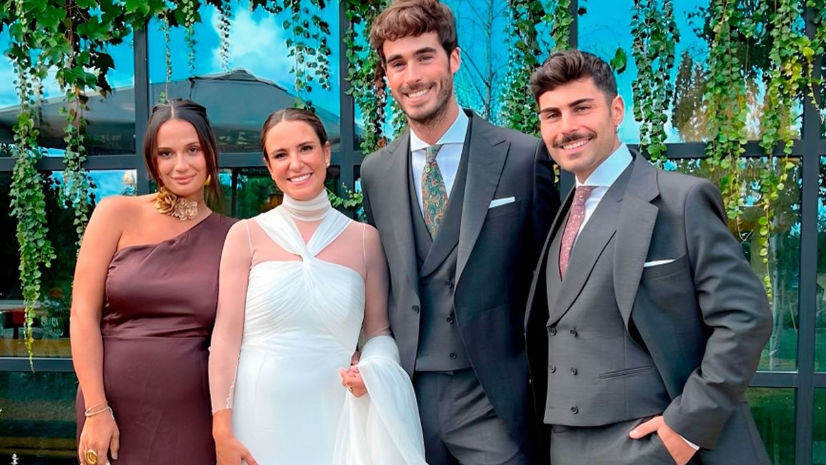 Lara Tronti y Hugo Pérez, en la boda de Marta Pombo y Luis Zamalloa