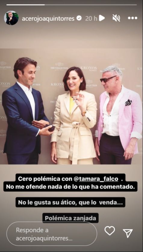 Joaquín Torres se pronuncia sobre su polémica con Tamara Falcó