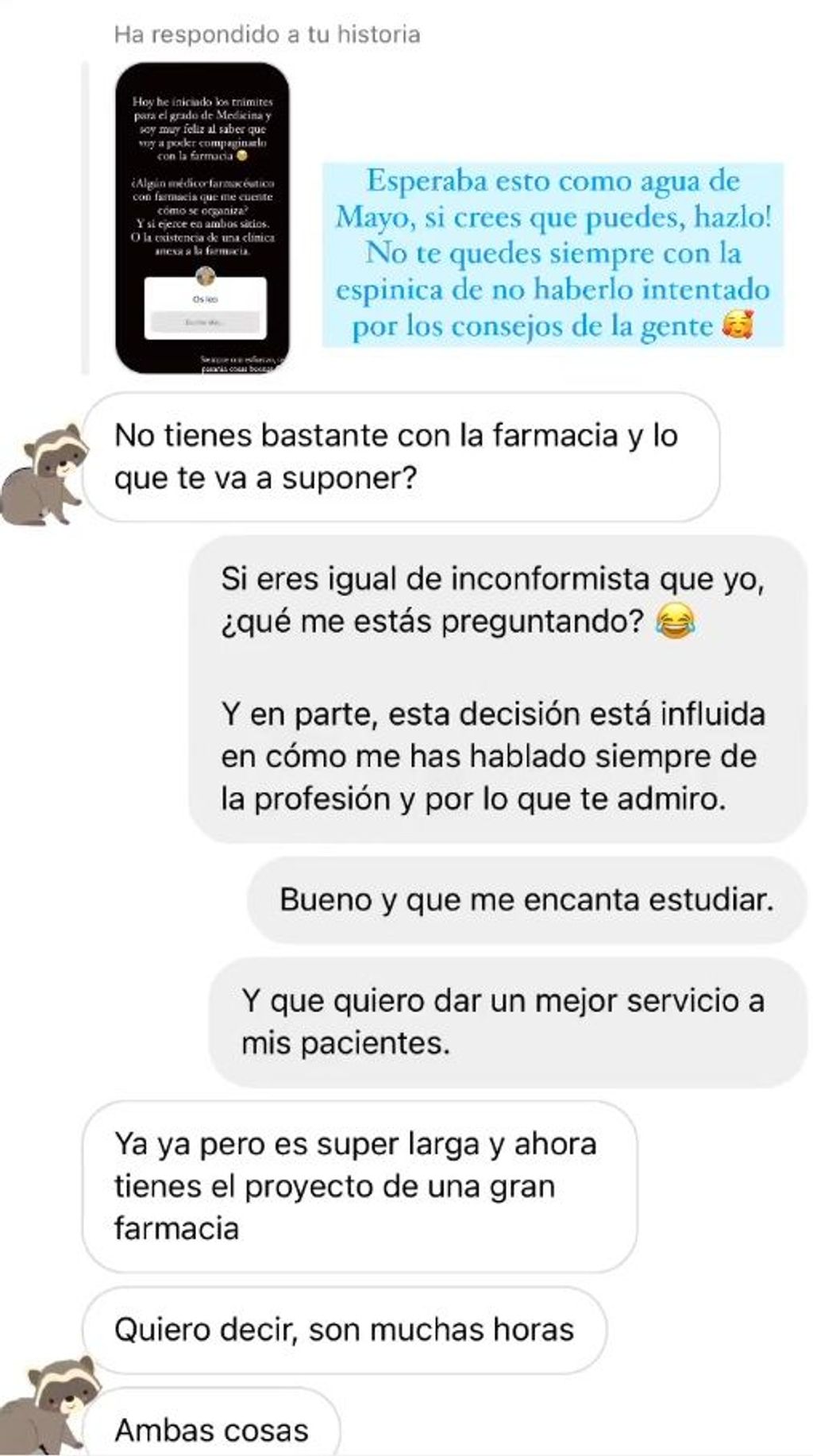 Natalia Almarcha responde a quienes le desaconsejan compaginar los estudios con la farmacia