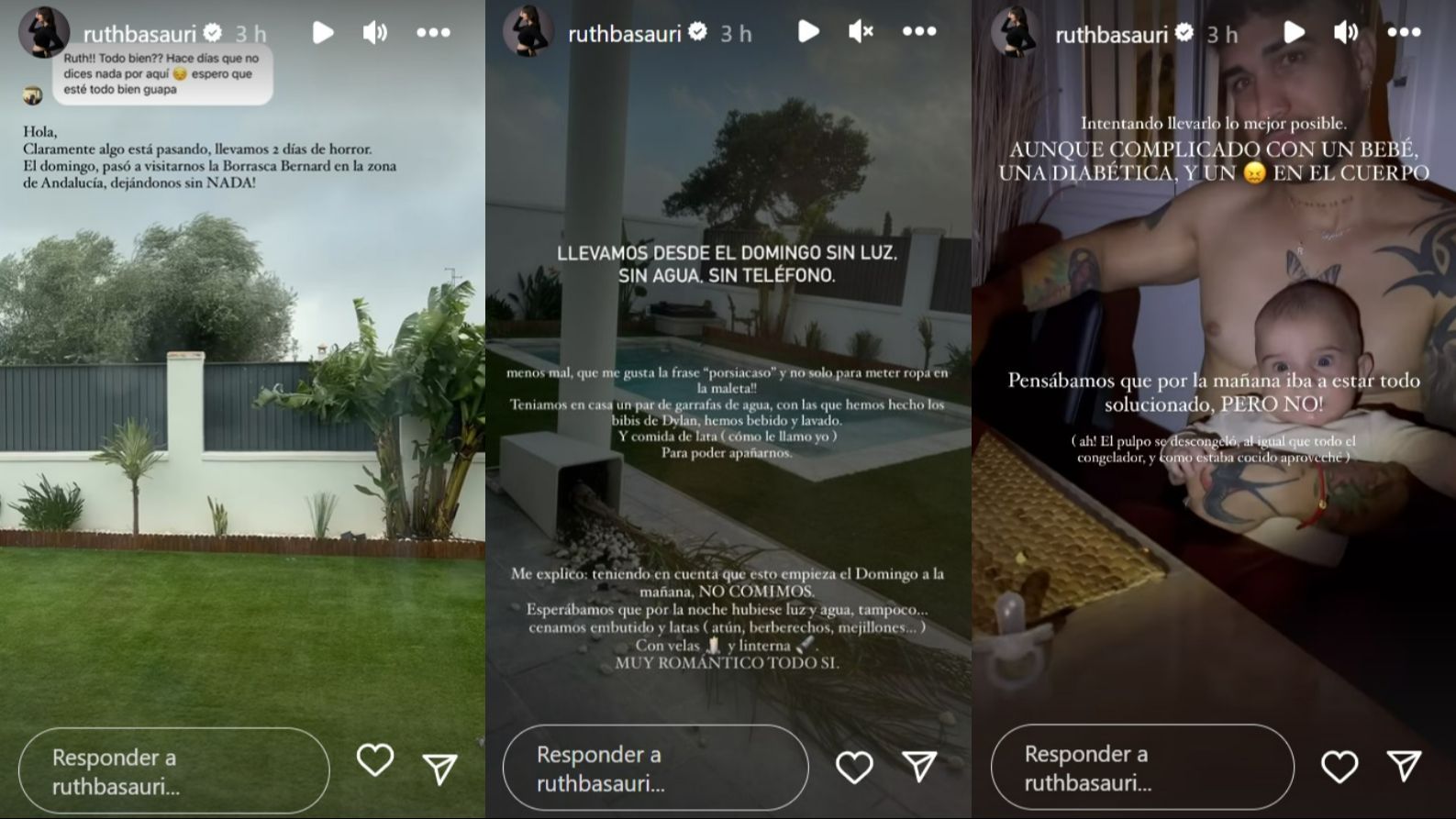 Ruth Basauri muestra las consecuencias de la borrasca Bernard en su casa