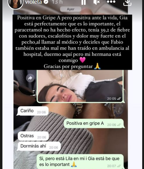El estado de salud de Violeta