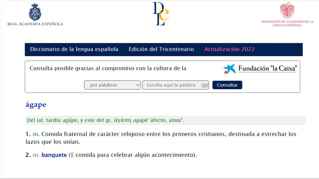 Ágape, según la RAE