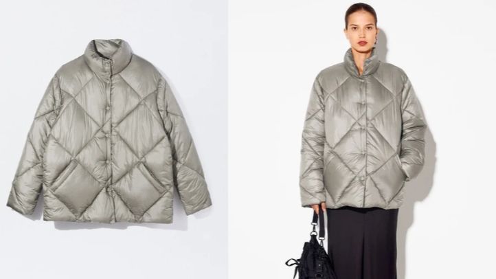 Chaqueta plumífera metalizada, de Parfois