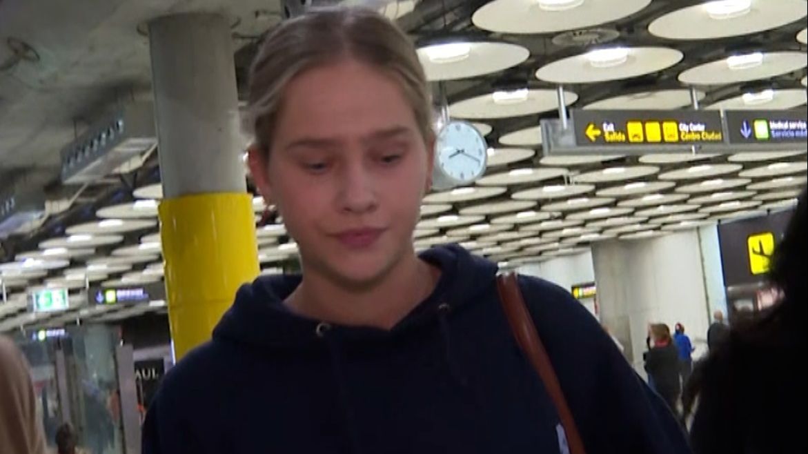 Irene Undangarin, a su llegada al aeropuerto de Madrid