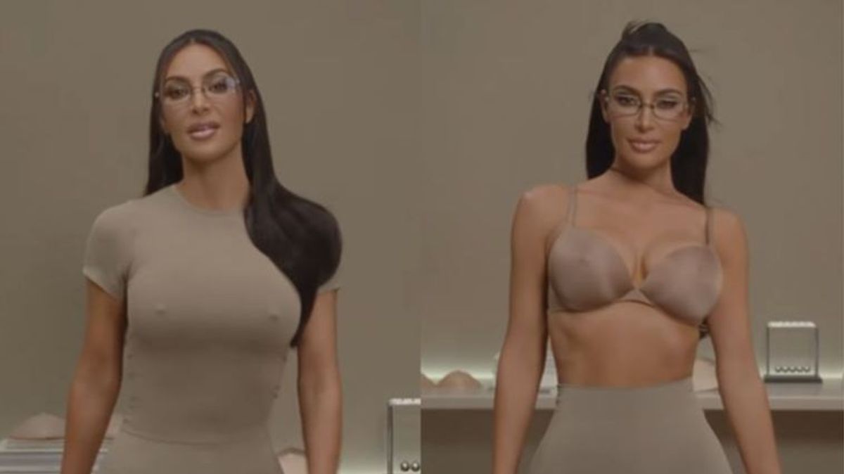 Kim Kardashian luce un sujetador con pezones de su marca 'Skim'