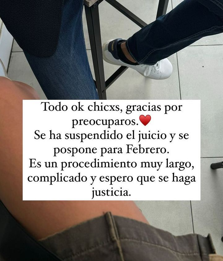 Sofía Suescun comunica la suspensión del juicio