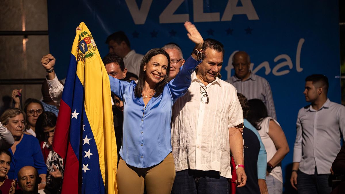 La candidata opositora a las elecciones presidenciales de Venezuela, María Corina Machado