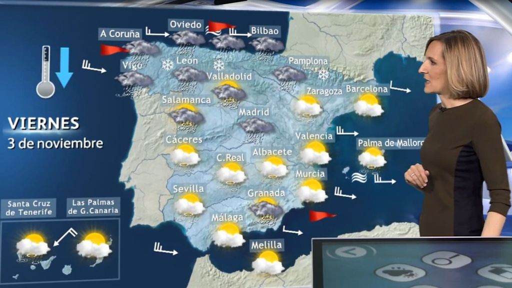Mañana continúan las lluvias y los vientos fuertes, especialmente en Galicia y Cantábrico