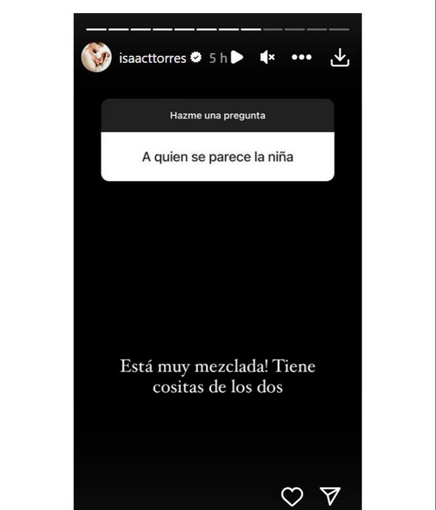Isaac Torres habla del parecido de su hija Mía