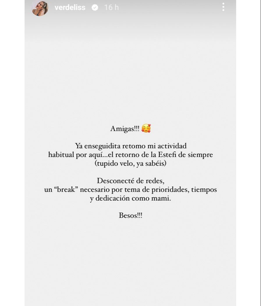 Verdeliss vuelve a aparecer en redes tras su mensaje desde el hospital