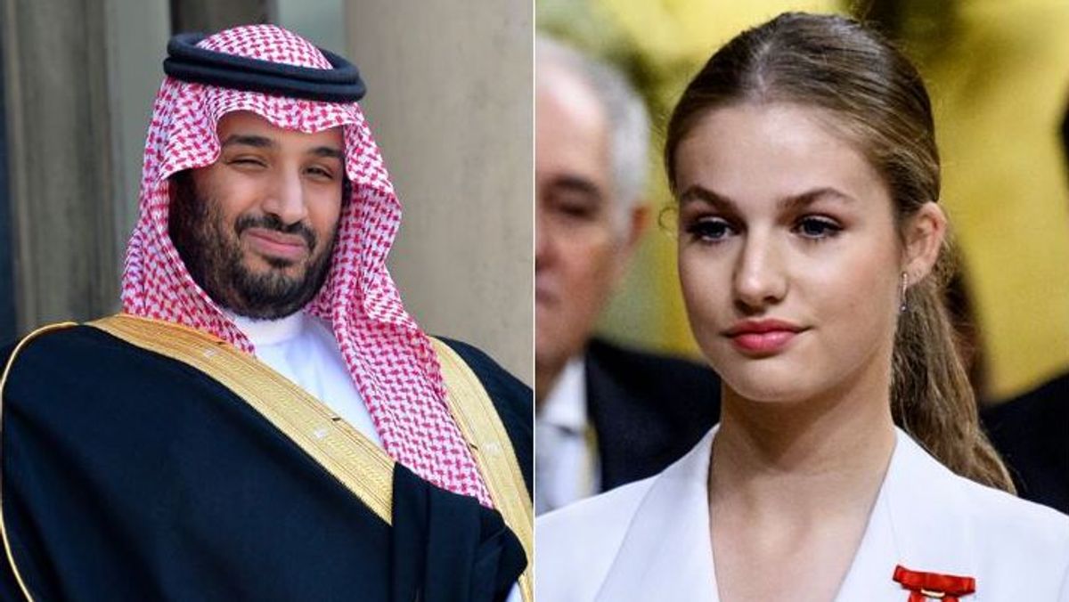 El príncipe heredero saudí, Mohamed bin Salmán, y la princesa Leonor