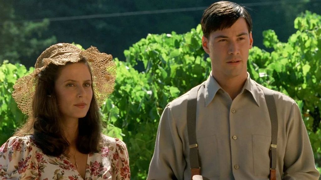 Aitana Sánchez-Gijón con Keanu Reeves en 'Un paseo por las nubes' (1995).