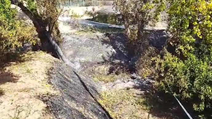 Barranco donde se origió el incendio