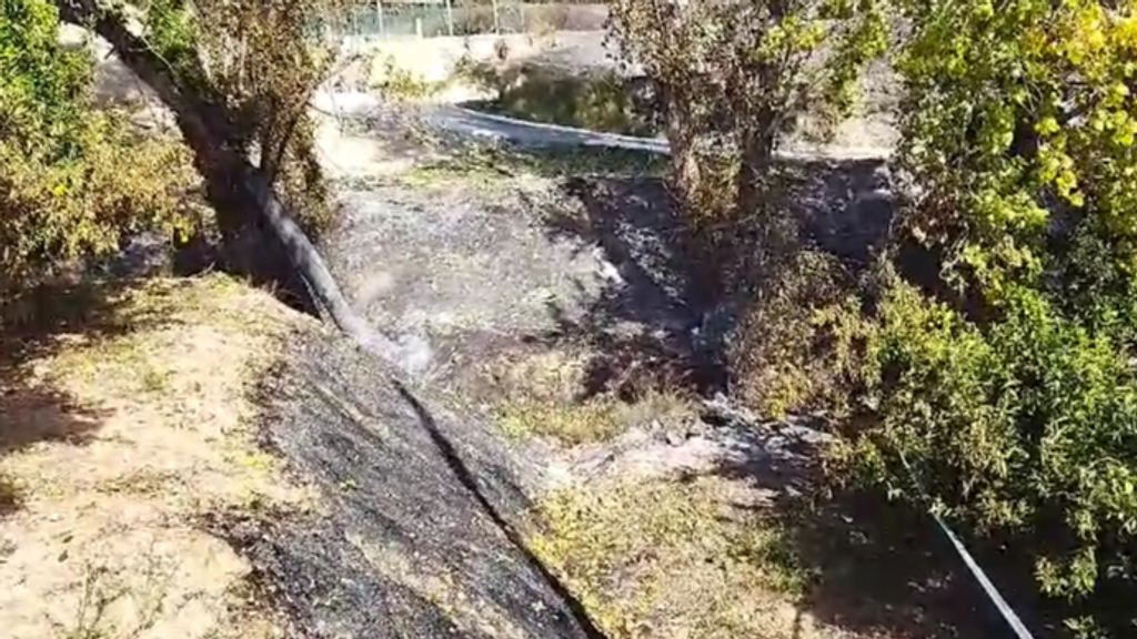 Barranco donde se origió el incendio